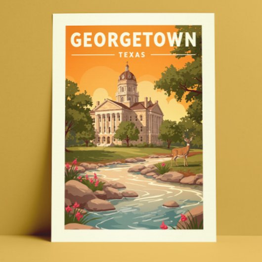 Vintage Georgetown Texas Briefkaart