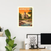Vintage Georgetown Texas Poster (Thuiskantoor)