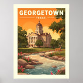 Vintage Georgetown Texas Poster (Voorkant)