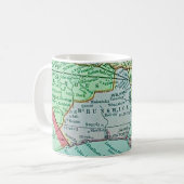 Vintage Georgia Coast Map Postcard Mug Koffiemok (Voorkant links)