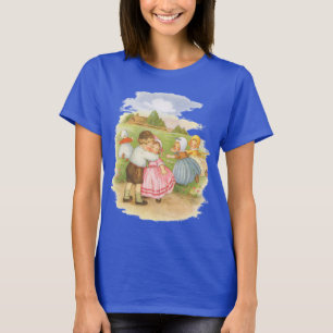 Vintage Georgie Porgie Moeder Goose Nursery Rhymes T-shirt