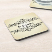 Vintage Gepersonaliseerd Bloemen Drankjes Onderzetter (Linkerzijde)