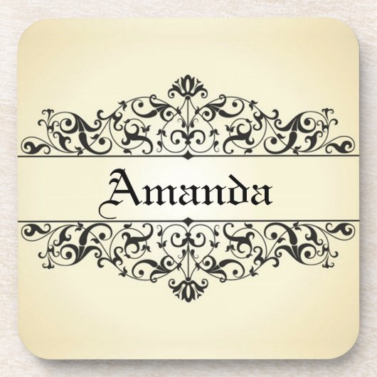 Vintage Gepersonaliseerd Bloemen Drankjes Onderzetter (Voorkant)