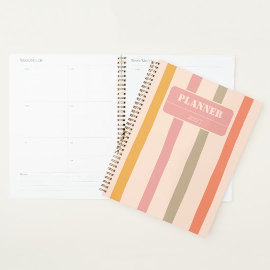 Vintage gepersonaliseerde gestreepte planner (Display)