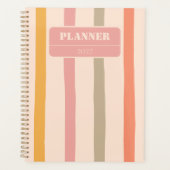 Vintage gepersonaliseerde gestreepte planner (Voorkant)