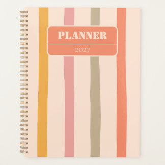 Vintage gepersonaliseerde gestreepte planner
