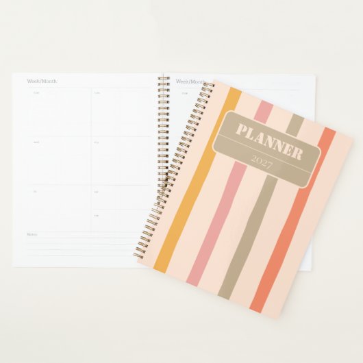 Vintage gepersonaliseerde gestreepte  planner (Display)