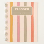 Vintage gepersonaliseerde gestreepte  planner (Voorkant)