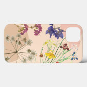 'Vintage Geperste Wilde Bloem Boho' iPhone 13 Hoes (Achterkant (horizontaal))