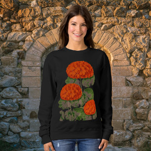 Vintage Geranium Trio - krachtige bloemmotief Trui