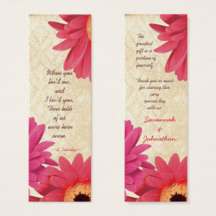 Vintage Gerber Coral Damask Fuchsia Wedding Labels Mini Visitekaartjes