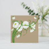 Vintage Gerber Daisy Flowers Spring Uitnodiging (Staand voorkant)