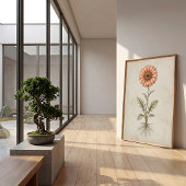 Vintage Gerbera Daisy Muur Kunstprint Poster