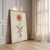 Vintage Gerbera Daisy Muur Kunstprint Poster
