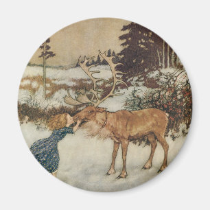 Vintage Gerda en het Rendier door Edmund Dulac Magneet