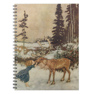 Vintage Gerda en het rendier door Edmund Dulac Notitieboek