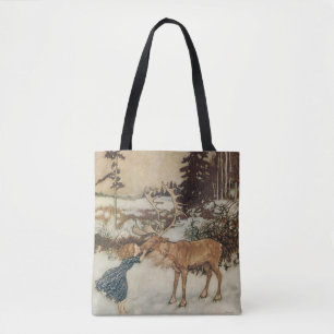 Vintage Gerda en het rendier door Edmund Dulac Tote Bag