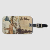 Vintage Gerda en rendiervis van Edmund Dulac Bagagelabel (Voorkant (horizontaal))