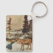 Vintage Gerda en rendiervis van Edmund Dulac Sleutelhanger (Achterkant)