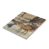 Vintage Gerda en rendiervis van Edmund Dulac Tegeltje (Zijkant)