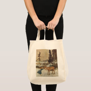 Vintage Gerda en rendiervis van Edmund Dulac Tote Bag