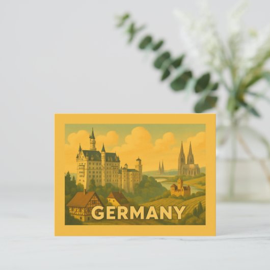 Vintage German Landmarks Briefkaart (Staand voorkant)