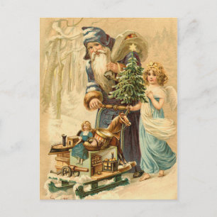 Vintage German Santa Postcard Feestdagenkaart
