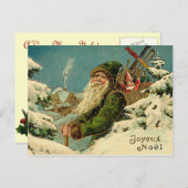 Vintage German Santa Postcard Feestdagenkaart (Voorkant / Achterkant)