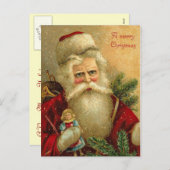 Vintage German Santa Postcard Feestdagenkaart (Voorkant / Achterkant)