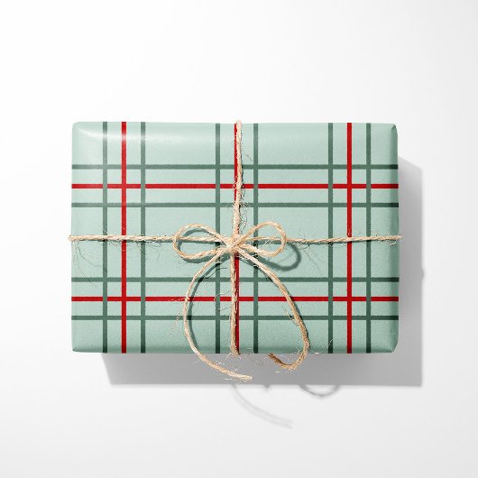 Vintage geruite kerstcadeauverpakkings papier - Mi