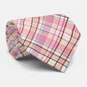 Vintage geruite lente trouwjurk roze geel pastel stropdas (Opgerold)