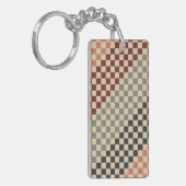 Vintage geruite stijl sleutelhanger (Voorkant Links)