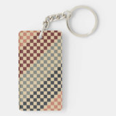 Vintage geruite stijl sleutelhanger (achterkant)