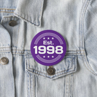 Vintage Geschat 1998 Beperkte Editie Tekst Ronde Button 7,6 Cm