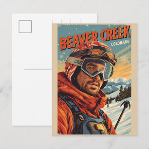 vintage geschenken van het Beaver Creek Colorado-s Feestdagenkaart