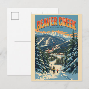 vintage geschenken van het Beaver Creek Colorado-s Feestdagenkaart