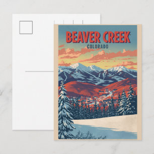 vintage geschenken van het Beaver Creek Colorado-s Feestdagenkaart