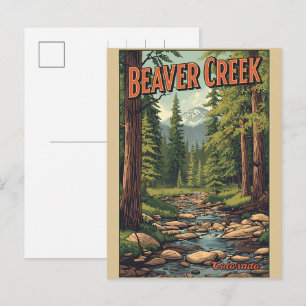 vintage geschenken van het Beaver Creek Colorado-s Feestdagenkaart