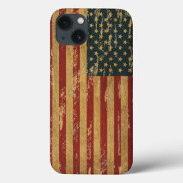 Vintage gescheurde Amerikaanse vlag Case-Mate iPhone Case