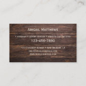 Vintage Geschiedenis Leraar Reizen Visitekaartje (Achterkant)