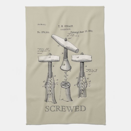 Vintage Geschroefde Kurketrekkers Bar handdoek (Verticaal)