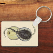 Vintage gespikkelde Stingrays, mariene oceandieren Sleutelhanger (Voorkant)