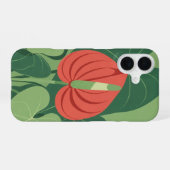 Vintage gestileerde Anthurium iPhone 16 Hoesje (Achterkant horizontaal)