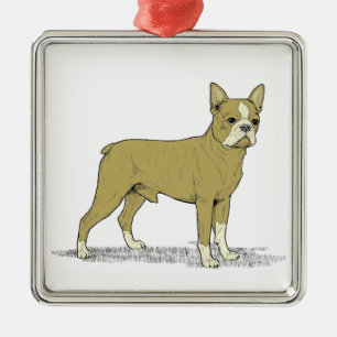 Vintage gestileerde Franse Bulldog C Metalen Ornament