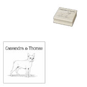 Vintage gestileerde Franse Bulldog C Rubberstempel (Gestempeld)