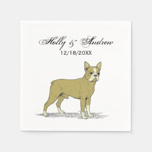 Vintage gestileerde Franse Bulldog C Servetten