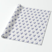 Vintage gestileerde golfsteun blauwe cadeaupapier (Uitgerold)