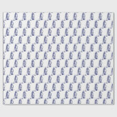Vintage gestileerde golftas blauw cadeaupapier (Vlak)