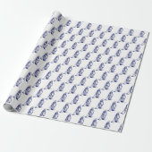 Vintage gestileerde golftas blauw cadeaupapier (Uitgerold)