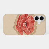 Vintage gestileerde klaproos iPhone 16 hoesje (Achterkant horizontaal)